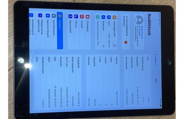 Apple Ipad 6 A1954 9.7" 128GO GSM - Cellular - SIM foglalatos