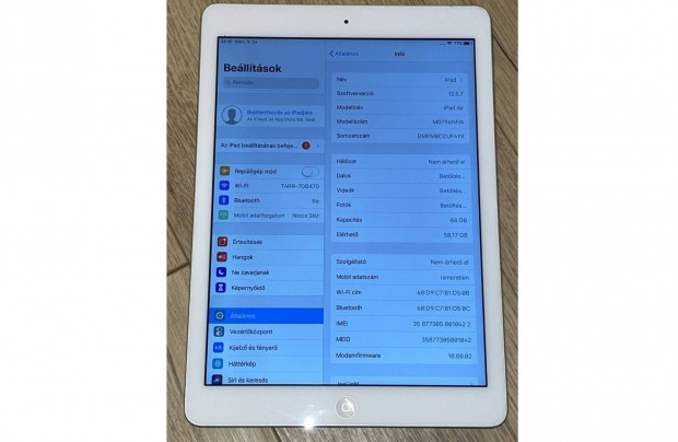 Apple Ipad Air 64Gb- Cellular - SIM tehető bele