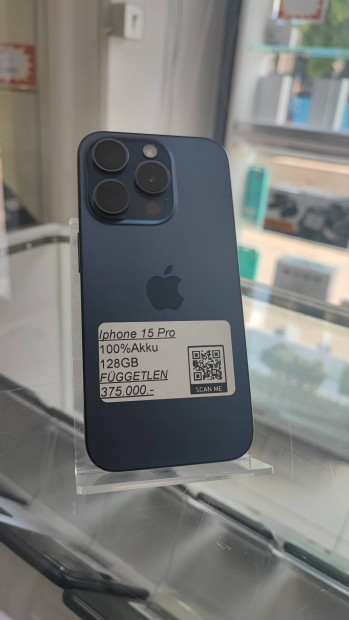 Apple Iphone 15 Pro - 128GB - 100%AKKU - Krtyafggetlen 