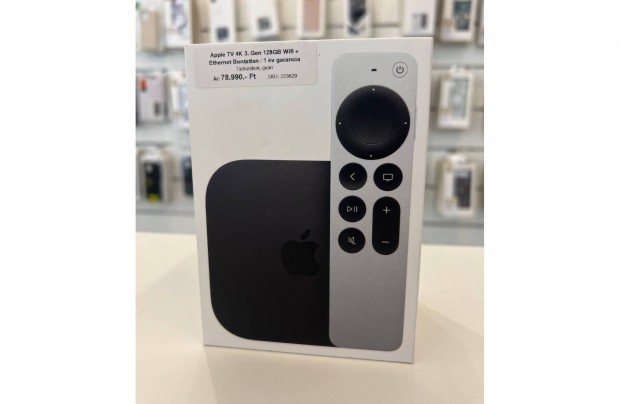 Apple TV 3. Gen 4K 128GB Wifi+Ethernet Black Bontatlan