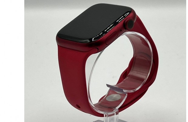 Apple Watch 7, 45mm, piros okosra | 1 v garancia
