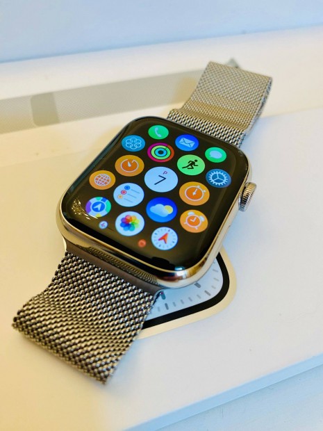 Apple Watch 7, Stainless Steel ( rozsdamentes acl) Zafr veg, 45mm,