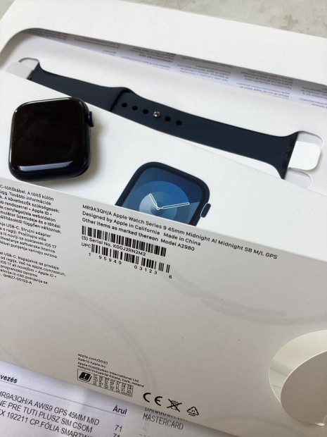 Apple Watch 9 45mm GPS magyar MM 18 h garancia