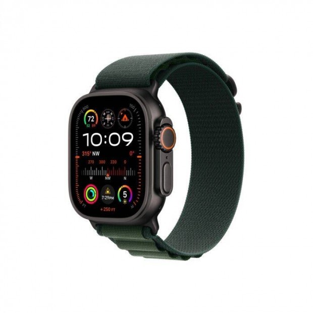 Apple Watch Ultra 2 Black Titanium Dark Green Alpine Loop 49mm