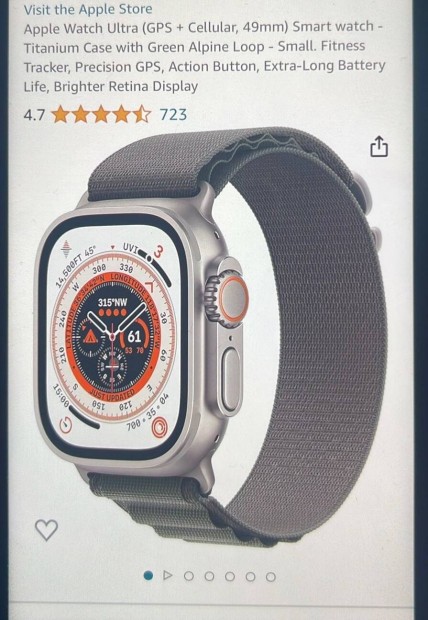 Apple Watch Ultra új, zárt doboz, aktiválás után 1 év Apple garancia