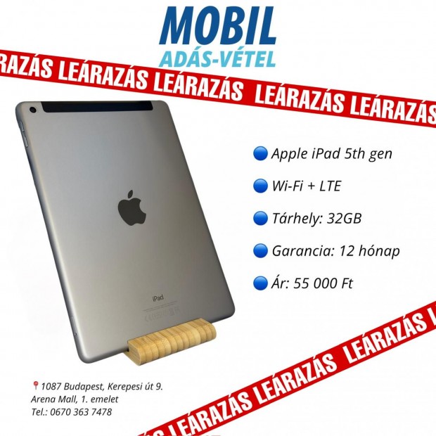 Apple iPad Krtyafggetlen 32 GB, 12 h garancia