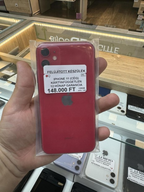 Apple iPhone 11 Kártyafüggetlen 128 GB, 12 hó garancia