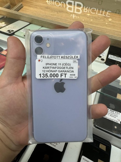 Apple iPhone 11 Krtyafggetlen 64 GB, 12 h garancia