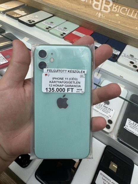 Apple iPhone 11 Krtyafggetlen 64 GB, 12 h garancia