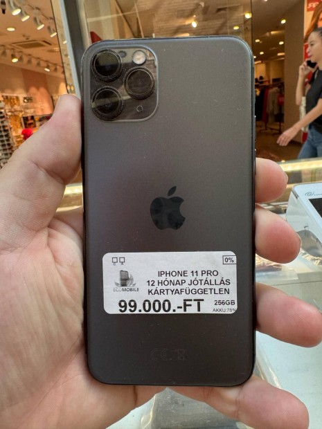 Apple iPhone 11 Pro Kártyafüggetlen 256 GB, 12 hó garancia