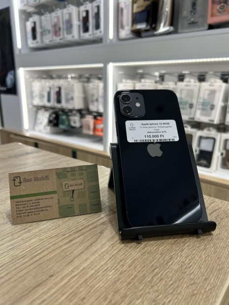 Apple iPhone 12 Kártyafüggetlen 64 GB, 12 hó garancia