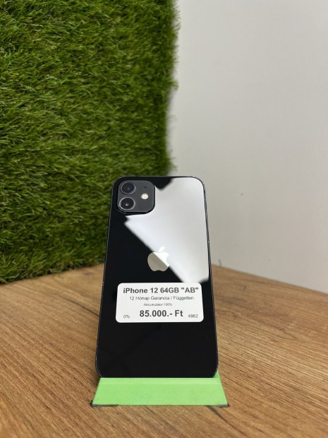 Apple iPhone 12 K�rtyaf�ggetlen 64 GB, 12 h� garancia