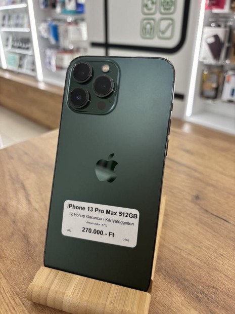 Apple iPhone 13 Pro Max Krtyafggetlen 512 GB, 12 h garancia