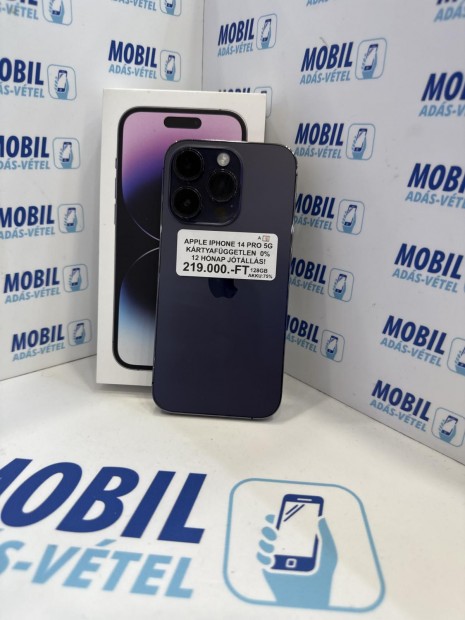 Apple iPhone 14 Pro Kártyafüggetlen 128 GB 8 GB Ram, 12 hó garancia