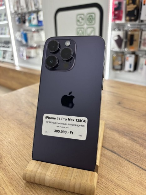 Apple iPhone 14 Pro Max Krtyafggetlen 128 GB, 12 h garancia