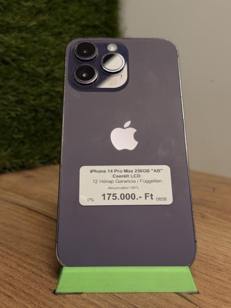 Apple iPhone 14 Pro Max K�rtyaf�ggetlen 256 GB, 12 h� garancia