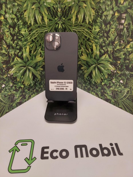Apple iPhone 15 Kártyafüggetlen 128 GB, 12 hó garancia