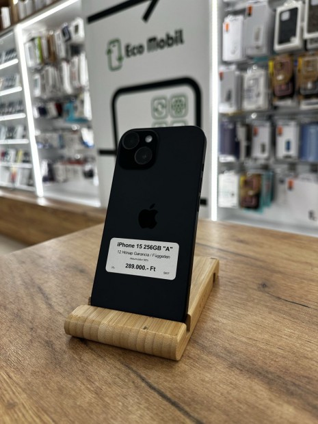 Apple iPhone 15 Kártyafüggetlen 256 GB, 12 hó garancia