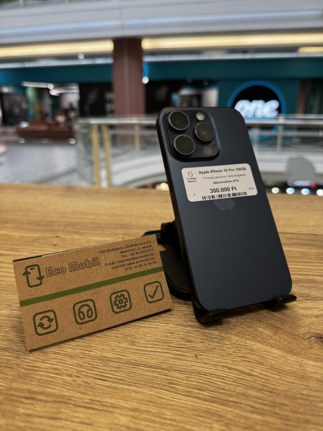 Apple iPhone 15 Pro Kártyafüggetlen 128 GB, 12 hó garancia