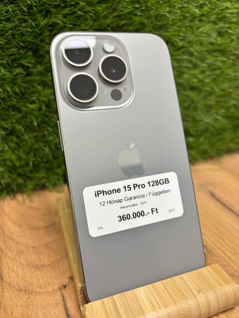 Apple iPhone 15 Pro Krtyafggetlen 128 GB, 12 h garancia