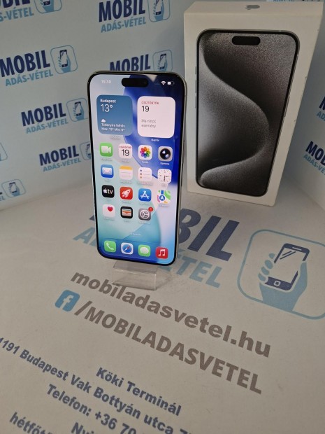 Apple iPhone 15 Pro Max K�rtyaf�ggetlen 256 GB, 12 h� garancia