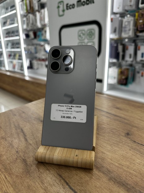 Apple iPhone 15 Pro Max Kártyafüggetlen 256 GB, 12 hó garancia