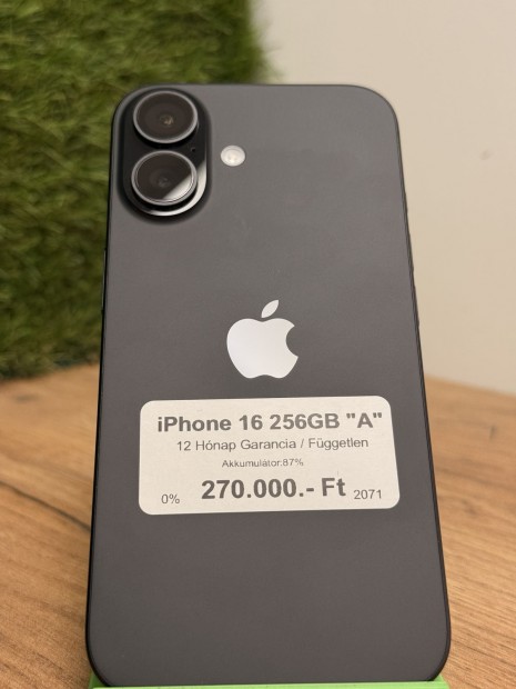 Apple iPhone 16 K�rtyaf�ggetlen 256 GB, 12 h� garancia