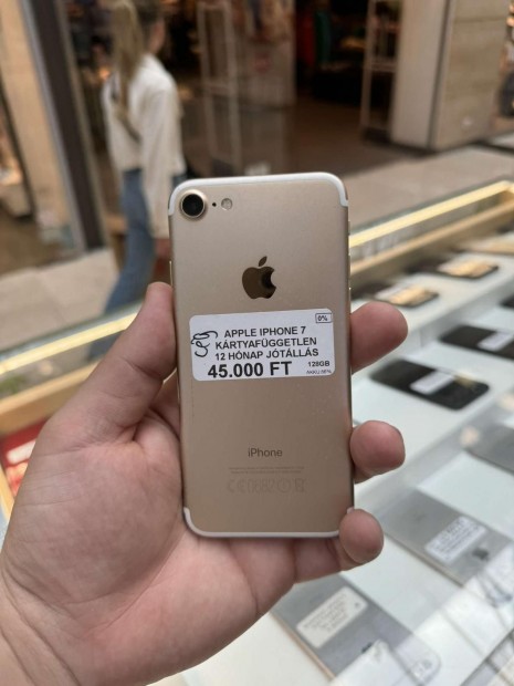 Apple iPhone 7 Kártyafüggetlen 128 GB, 12 hó garancia