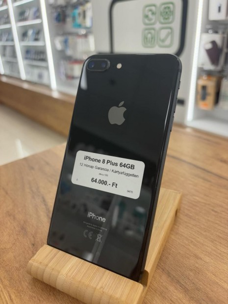 Apple iPhone 8 Plus Krtyafggetlen 64 GB, 12 h garancia