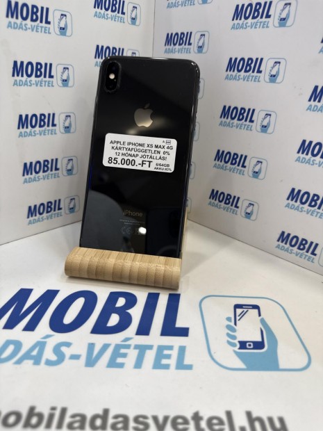 Apple iPhone XS Max Kártyafüggetlen 64 GB 6 GB Ram, 12 hó garancia