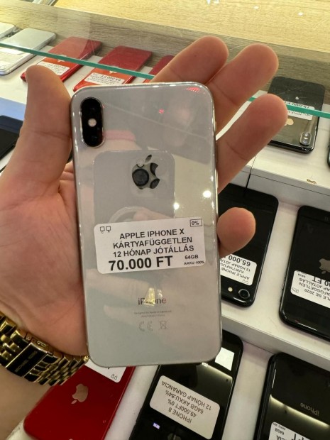 Apple iPhone X Krtyafggetlen 64 GB, 12 h garancia