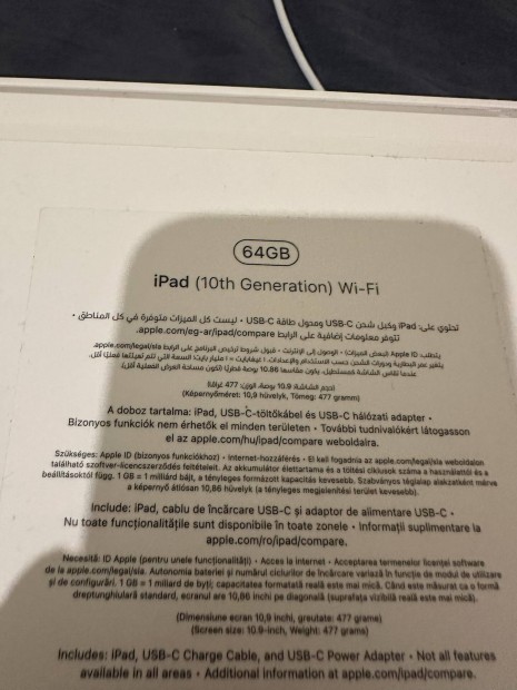 Apple ipad 10th gen wifi(64gb)