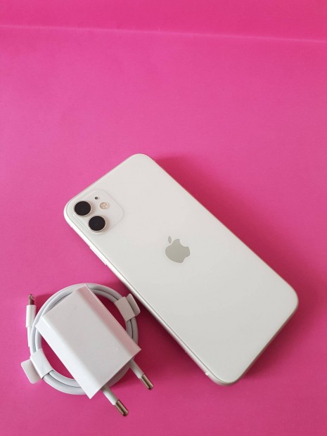 Apple iphone 11 128GB Fehr Fggetelen szp llapot telefon elad!