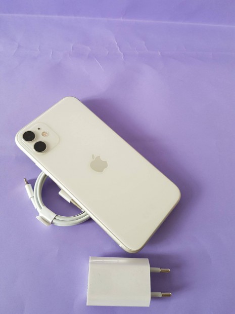 Apple iphone 11 128GB Fehr Fggetelen szp llapot telefon elad!