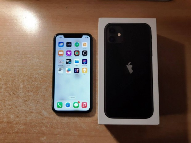 Apple iphone 11 128GB Fggetlen jszer Fekete Garis 100% Aksi !