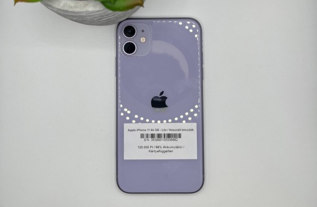 Apple iphone 11 64 GB - Krtyafggetlen / Hasznlt kszlk