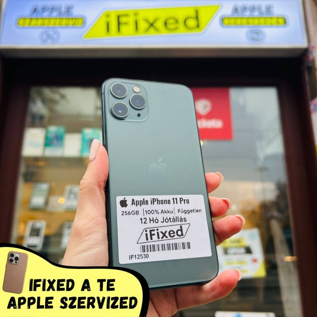 Apple iphone 11 Pro Green 256GB 100% Akku 12 Hgarancia #IF12530