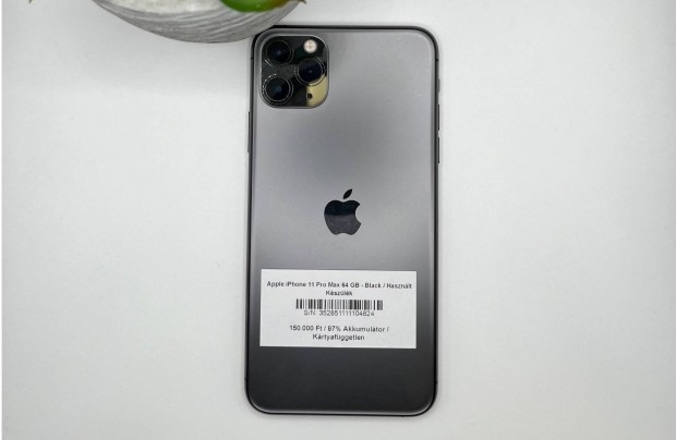 Apple iphone 11 Pro Max 64 GB - Krtyafggetlen / Hasznlt kszlk