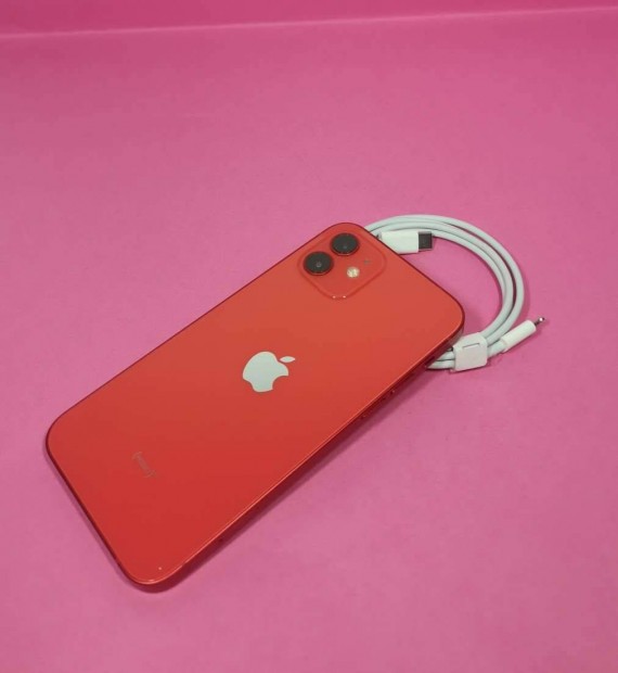 Apple iphone 12 64GB Red Fggtelen szp telefon 100% os akkuval elad