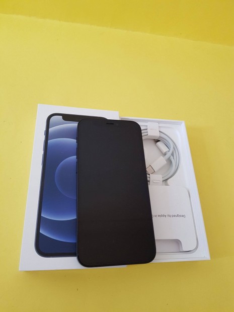 Apple iphone 12 Mini 64GB Fekete krtyafggetlen j llapot telefon e