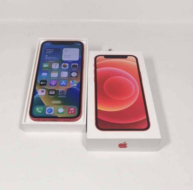 Apple iphone 12 Mini 64GB Red krtyafggtelen szp telefon elad!