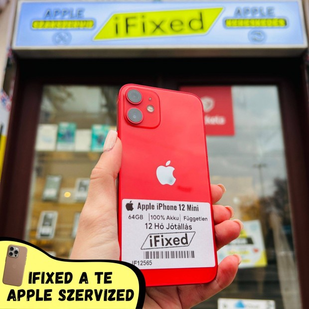 Apple iphone 12 Mini Red 64GB 100% Akku 12 Hgarancia #IF12565