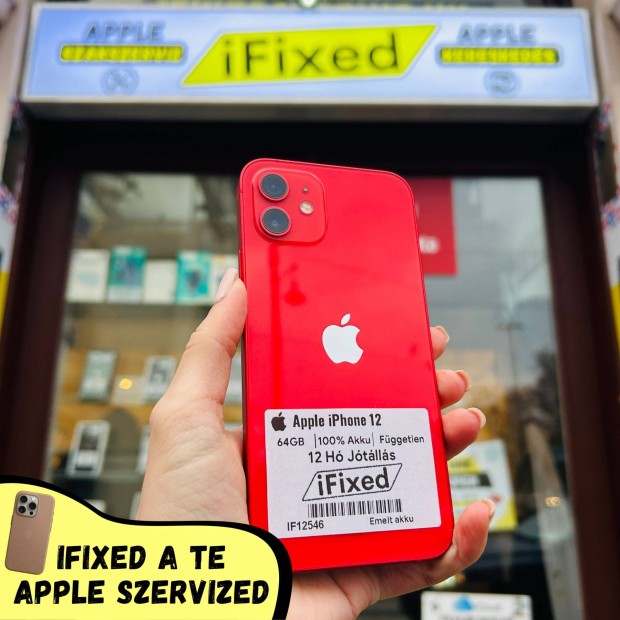 Apple iphone 12 Red 64GB 100% Akku 12 Hgarancia #IF12546