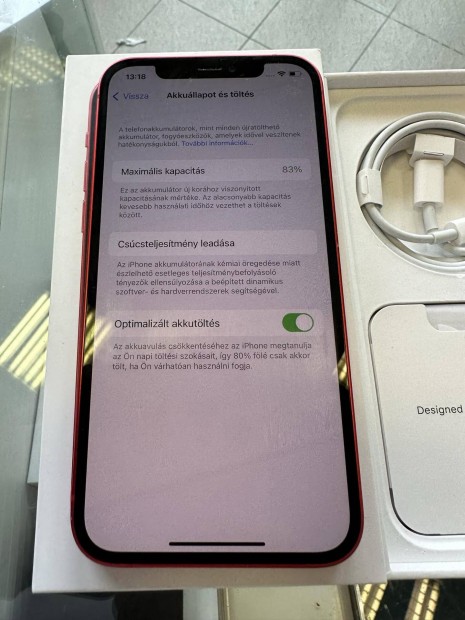 Apple iphone 12 fggetlen 128 GB-os dobozos hrom hnap garancia