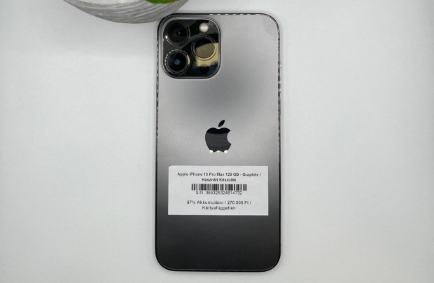 Apple iphone 13 Pro Max 128 GB - Krtyafggetlen / Hasznlt kszlk