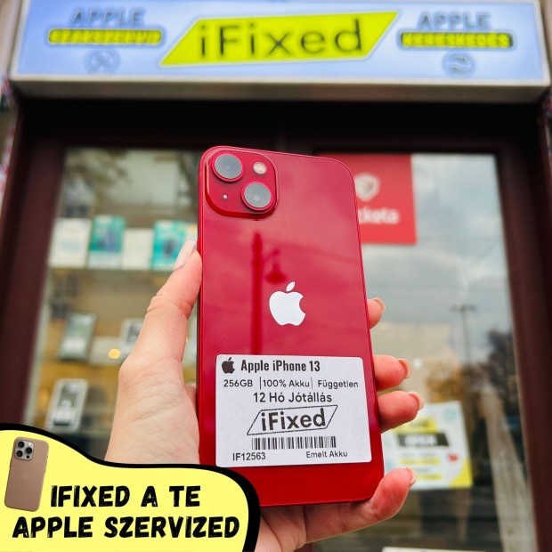 Apple iphone 13 Red 256GB 100% Akku 12 Hgarancia #IF12563