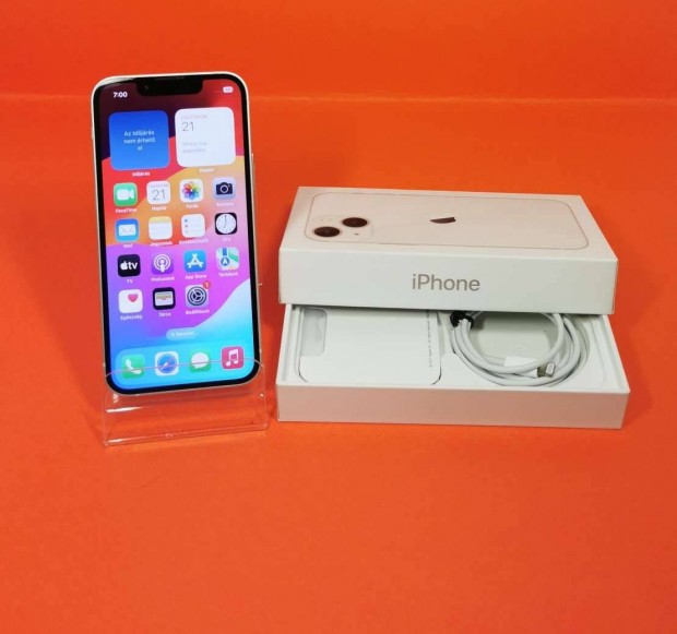 Apple iphone 13 mini 128GB Fehr Krtyafggetlen szp telefon elad!