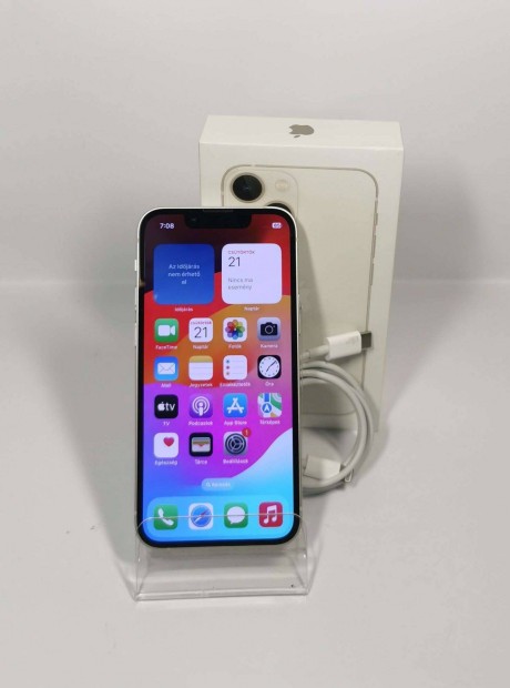 Apple iphone 13 mini 128GB Fehr Krtyafggetlen szp telefon elad!
