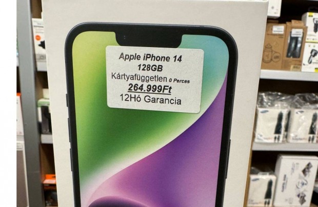 Apple iphone 14 128GB Krtyafggetlen Fekete Sznben 12H Garancia