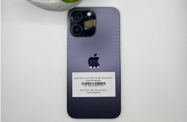 Apple iphone 14 Pro Max 128 GB - Krtyafggetlen / Hasznlt kszlk